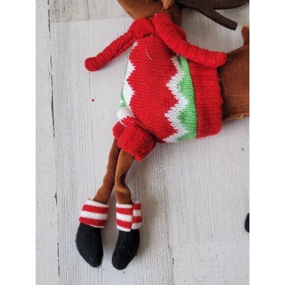 Plush hanging reindeer sweater home Xmas decor - Picture 2 of 7